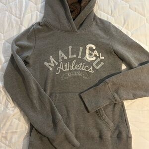 Hollister Gray and Brown Faux Fur-Lined Hoodie (Fur inside hood only)